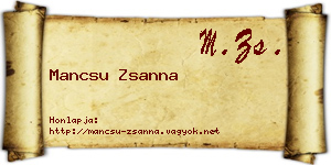 Mancsu Zsanna névjegykártya